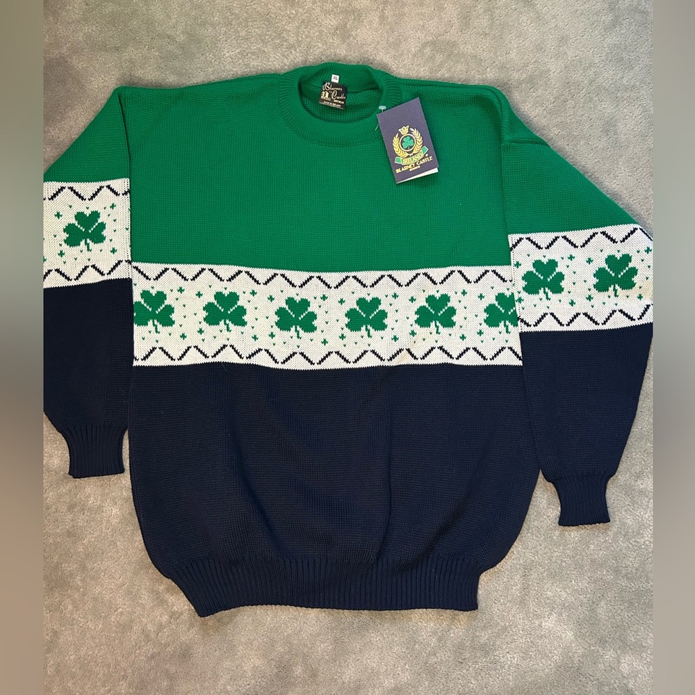 NWT Blarney Castle Shamrock Sweater size XL.